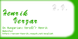 henrik verzar business card